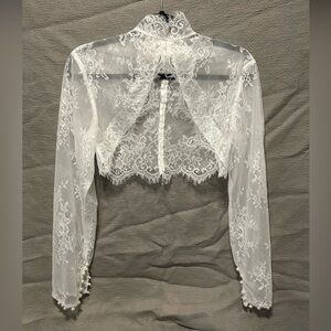 Elegant White Lace Women Top